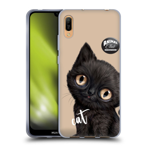 Animal Club International Faces Black Cat Soft Gel Case for Huawei Y6 Pro (2019)