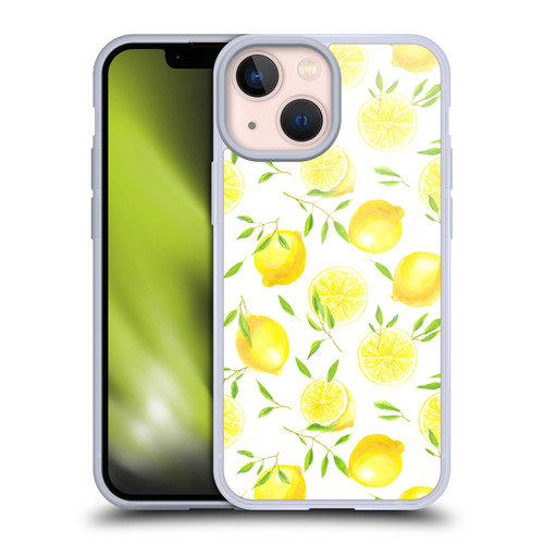Katerina Kirilova Fruits & Foliage Patterns Lemons Soft Gel Case for Apple iPhone 13 Mini