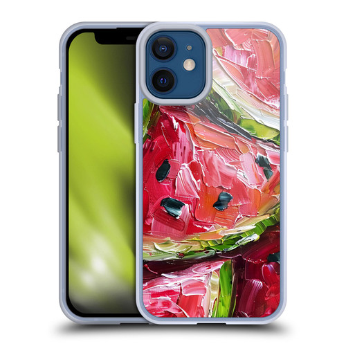 Haroulita Fruit Pattern Watermelon Soft Gel Case for Apple iPhone 12 Mini