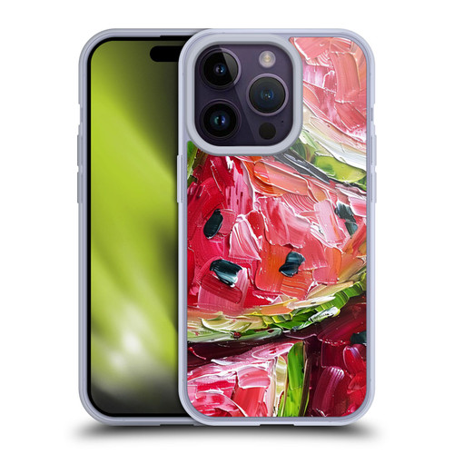 Haroulita Fruit Pattern Watermelon Soft Gel Case for Apple iPhone 14 Pro