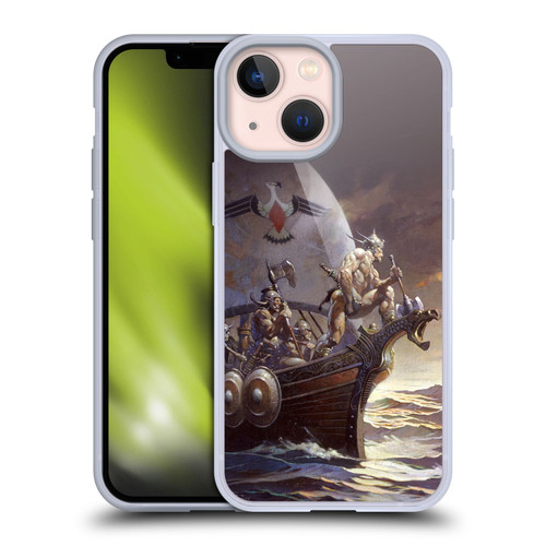 Frank Frazetta Medieval Fantasy Kane on Golden Sea Soft Gel Case for Apple iPhone 13 Mini