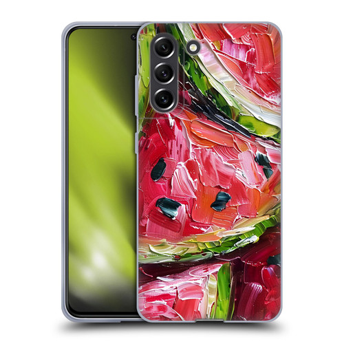 Haroulita Fruit Pattern Watermelon Soft Gel Case for Samsung Galaxy S21 FE 5G