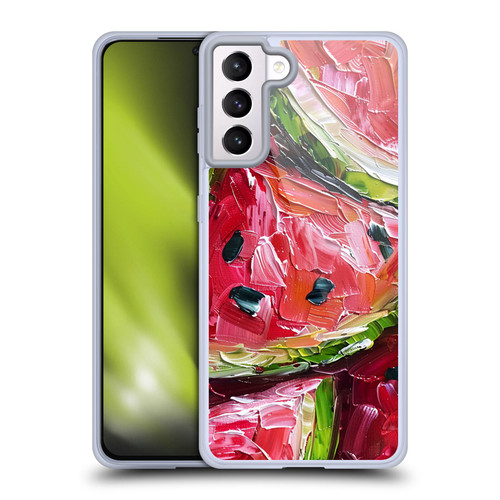 Haroulita Fruit Pattern Watermelon Soft Gel Case for Samsung Galaxy S21+ 5G