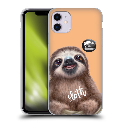 Animal Club International Faces Sloth Soft Gel Case for Apple iPhone 11