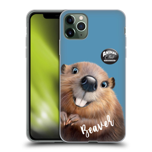 Animal Club International Faces Beaver Soft Gel Case for Apple iPhone 11 Pro Max