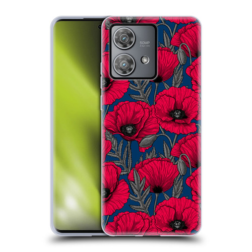 Katerina Kirilova Floral Patterns Night Poppy Garden Soft Gel Case for Motorola Edge 40 Neo 5G