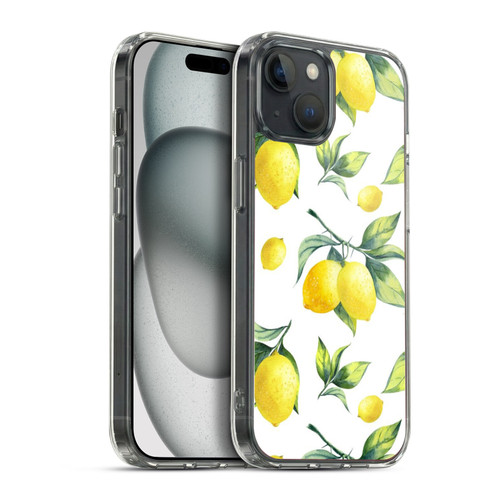 Haroulita Fruits White Lemons Soft Gel Case for Apple iPhone 15 Plus & MagSafe