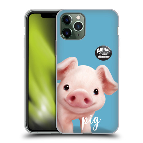 Animal Club International Faces Pig Soft Gel Case for Apple iPhone 11 Pro & MagSafe