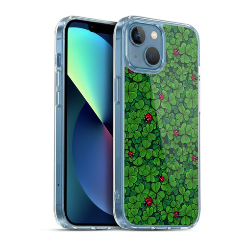 Katerina Kirilova Graphics The Lucky Clover Soft Gel Case for Apple iPhone 13 Mini & MagSafe
