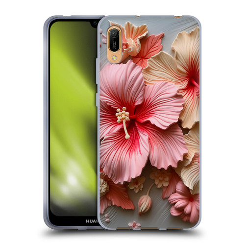 Haroulita Leaves And Flowers Hibiscus Soft Gel Case for Huawei Y6 Pro (2019)