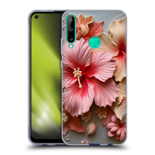 Haroulita Leaves And Flowers Hibiscus Soft Gel Case for Huawei P40 lite E