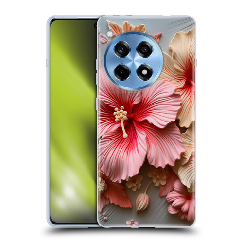 Haroulita Leaves And Flowers Hibiscus Soft Gel Case for OnePlus 12R