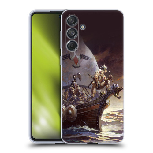 Frank Frazetta Medieval Fantasy Kane on Golden Sea Soft Gel Case for Samsung Galaxy M55 5G