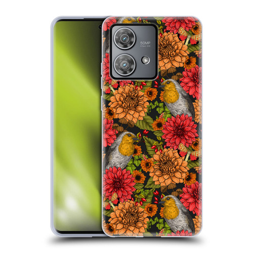 Katerina Kirilova Graphics Robins And Dahlias Soft Gel Case for Motorola Edge 40 Neo 5G