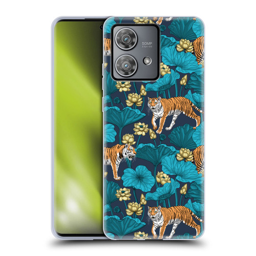 Katerina Kirilova Graphics Tigers In Lotus Pond Soft Gel Case for Motorola Edge 40 Neo 5G