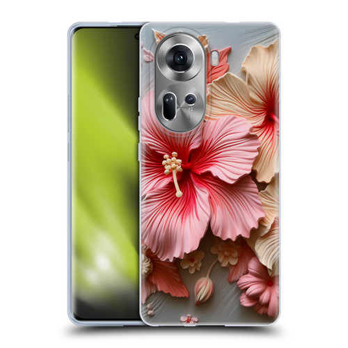 Haroulita Leaves And Flowers Hibiscus Soft Gel Case for OPPO Reno11