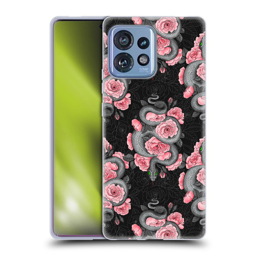 Katerina Kirilova Graphics Snakes And Roses Soft Gel Case for Motorola Moto Edge 40 Pro