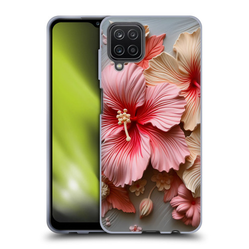 Haroulita Leaves And Flowers Hibiscus Soft Gel Case for Samsung Galaxy A12 (2020)