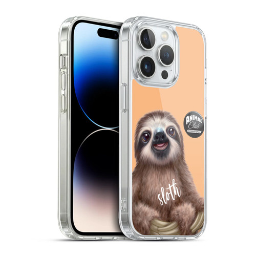 Animal Club International Faces Sloth Soft Gel Case for Apple iPhone 13 Pro & MagSafe