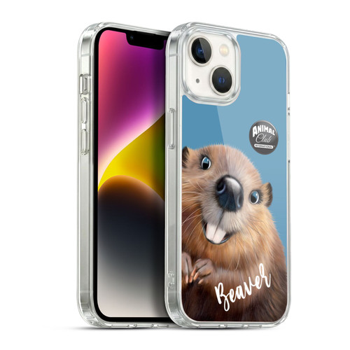 Animal Club International Faces Beaver Soft Gel Case for Apple iPhone 14
