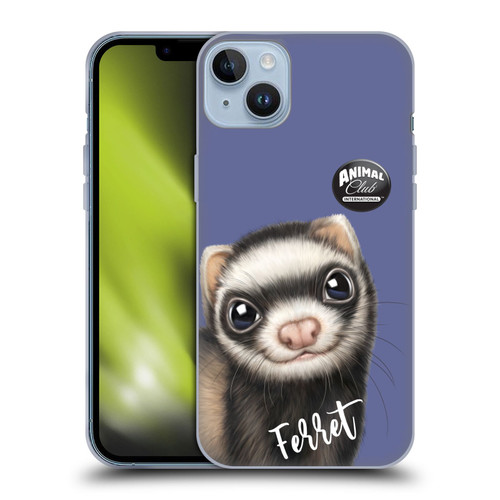Animal Club International Faces Ferret Soft Gel Case for Apple iPhone 14 Plus