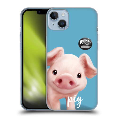 Animal Club International Faces Pig Soft Gel Case for Apple iPhone 14 Plus
