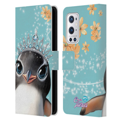 Animal Club International Royal Faces Penguin Leather Book Wallet Case Cover For OnePlus 9 Pro