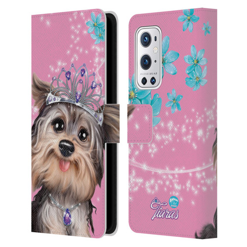 Animal Club International Royal Faces Yorkie Leather Book Wallet Case Cover For OnePlus 9 Pro