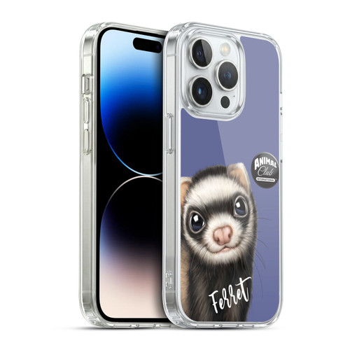 Animal Club International Faces Ferret Soft Gel Case for Apple iPhone 14 Pro & MagSafe