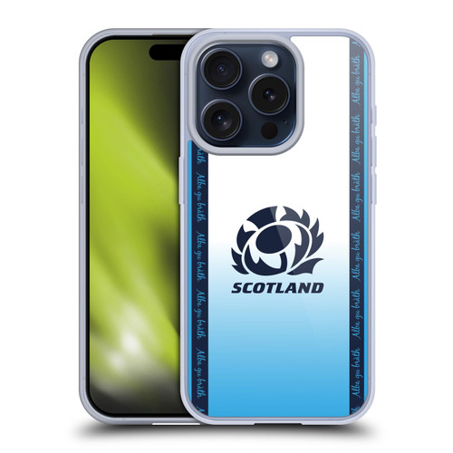 Scotland Rugby 2024/25 Crest Kit Away Soft Gel Case for Apple iPhone 15 Pro