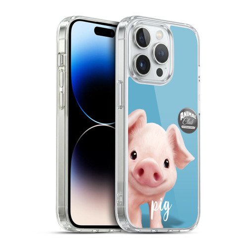 Animal Club International Faces Pig Soft Gel Case for Apple iPhone 14 Pro & MagSafe