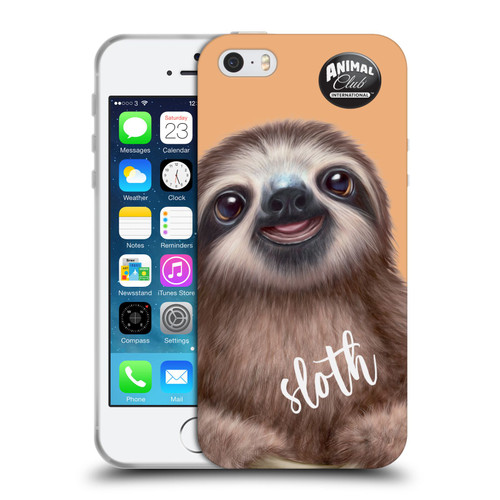 Animal Club International Faces Sloth Soft Gel Case for Apple iPhone 5 / 5s / iPhone SE 2016