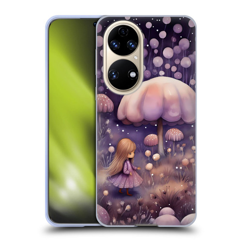 Haroulita Whimsical Girl And Mushroom Soft Gel Case for Huawei P50