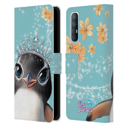 Animal Club International Royal Faces Penguin Leather Book Wallet Case Cover For OPPO Find X2 Neo 5G