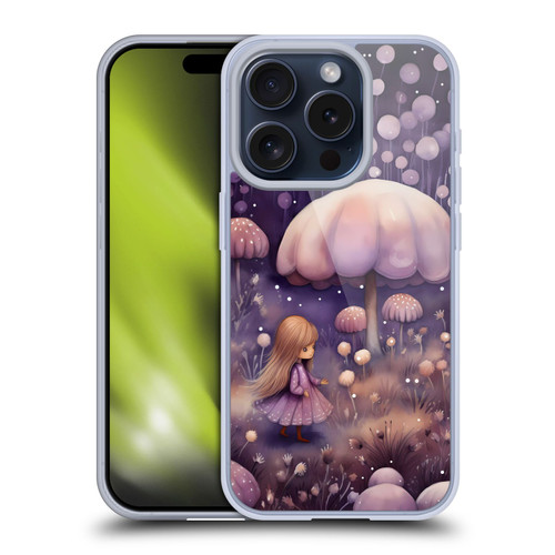 Haroulita Whimsical Girl And Mushroom Soft Gel Case for Apple iPhone 15 Pro