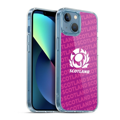 Scotland Rugby Graphics Logo Purple Soft Gel Case for Apple iPhone 13 Mini