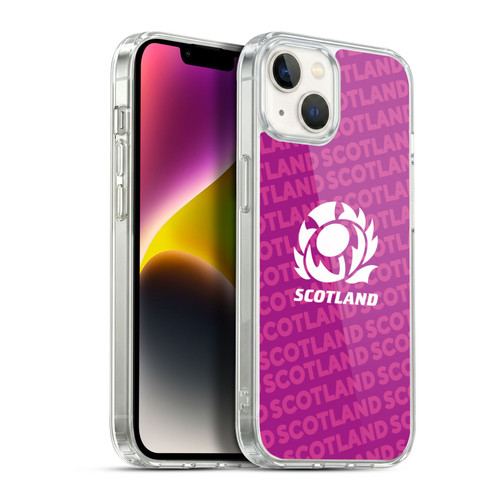 Scotland Rugby Graphics Logo Purple Soft Gel Case for Apple iPhone 14 Plus