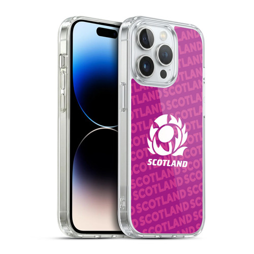 Scotland Rugby Graphics Logo Purple Soft Gel Case for Apple iPhone 14 Pro
