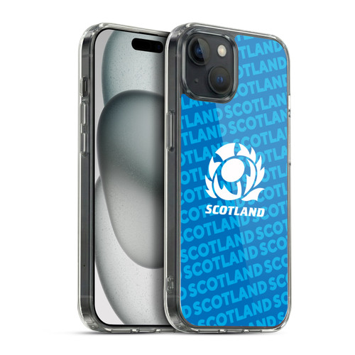 Scotland Rugby Graphics Logo Blue Soft Gel Case for Apple iPhone 15 Plus