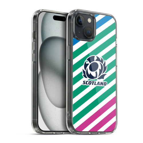 Scotland Rugby Graphics Lines Soft Gel Case for Apple iPhone 15 Plus