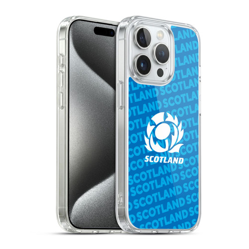 Scotland Rugby Graphics Logo Blue Soft Gel Case for Apple iPhone 15 Pro