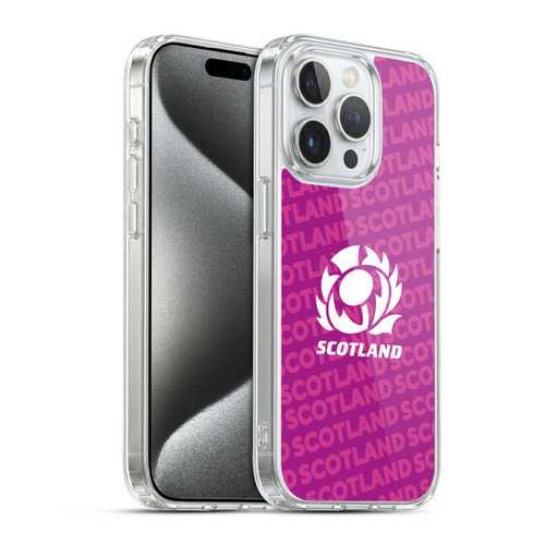 Scotland Rugby Graphics Logo Purple Soft Gel Case for Apple iPhone 15 Pro