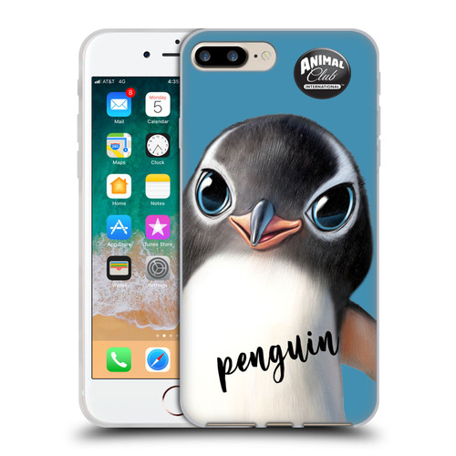 Animal Club International Faces Penguin Soft Gel Case for Apple iPhone 7 Plus / iPhone 8 Plus