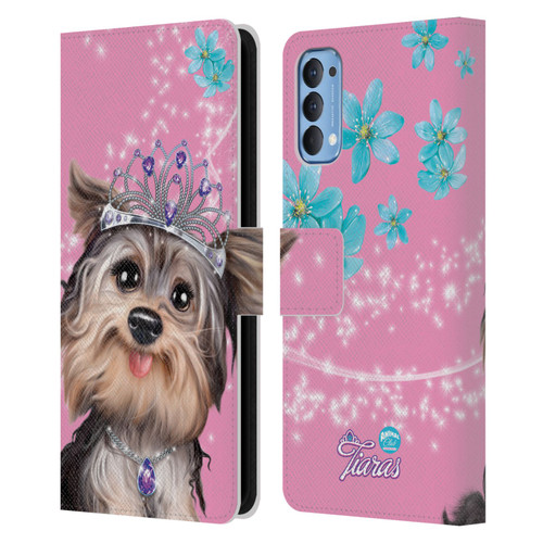 Animal Club International Royal Faces Yorkie Leather Book Wallet Case Cover For OPPO Reno 4 5G