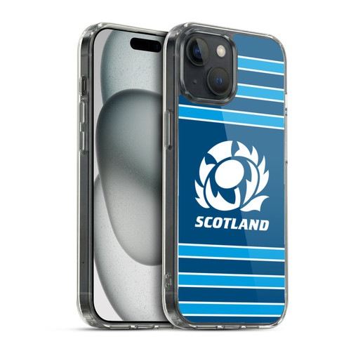 Scotland Rugby Logo 2 Stripes Soft Gel Case for Apple iPhone 15