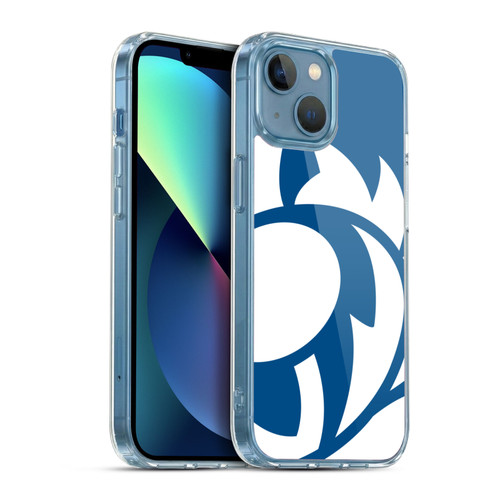 Scotland Rugby Oversized Thistle Saltire Blue Soft Gel Case for Apple iPhone 13 Mini & MagSafe
