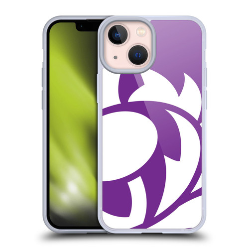 Scotland Rugby Oversized Thistle Purple Heather Soft Gel Case for Apple iPhone 13 Mini