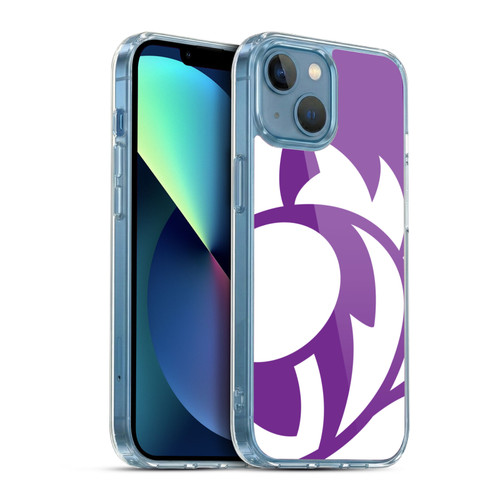 Scotland Rugby Oversized Thistle Purple Heather Soft Gel Case for Apple iPhone 13 Mini & MagSafe