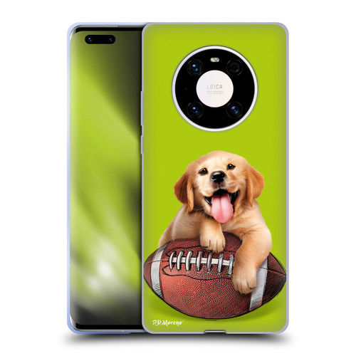 P.D. Moreno Sport Puppies Golden Retriever Football Soft Gel Case for Huawei Mate 40 Pro 5G