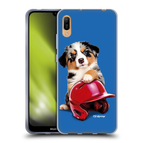 P.D. Moreno Sport Puppies Australian Shepherd Helmet Soft Gel Case for Huawei Y6 Pro (2019)